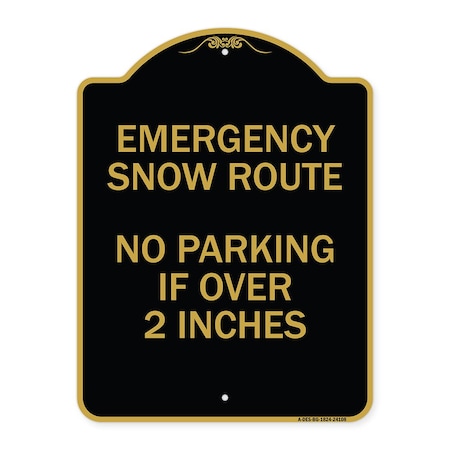 Signmission Emergency Snow Route No Parking Emergency Snow Route No Parking If Over 2 Inches, BG-1824-24108 A-DES-BG-1824-24108